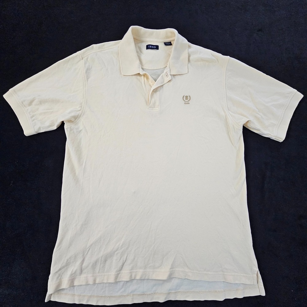 IZOD Yellow Short Sleeve Cotton Polo Shirt Men's L